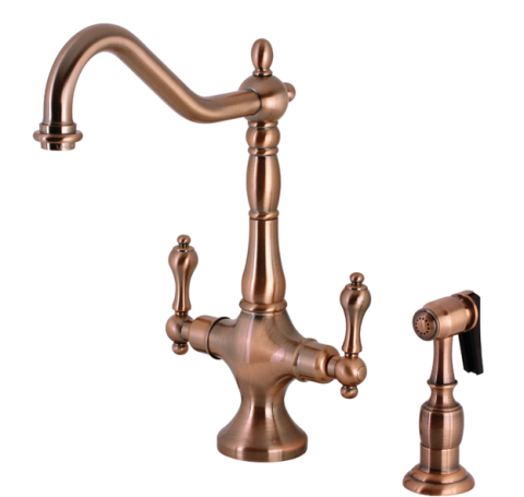 Traditional 2 Hole Solid Brass Kitchen Faucet