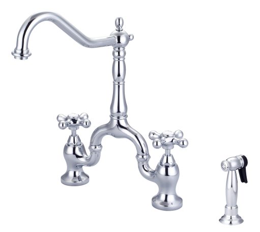 Elegant Traditional Two Handle Kitchen Faucet with Spray